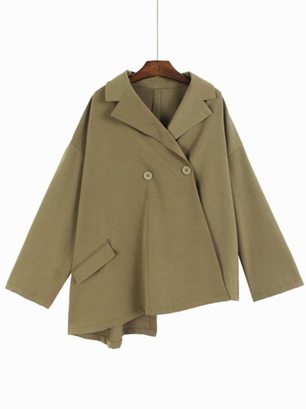 TWOTWINSTYLE  Casual Loose Blazers For Women Notched Collar Long Sleeve  Fashion Clothing