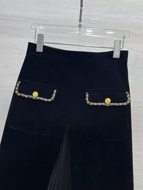 TWOTWINSTYLE  Pleated Vintage Skirts For Women High Waist Spliced Pockets  Fashion Clothing 2023
