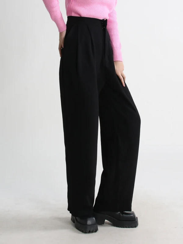TWOTWINSTYLE  Autumn and Winter New Women's High Waist Slim Wide Leg Long Pants