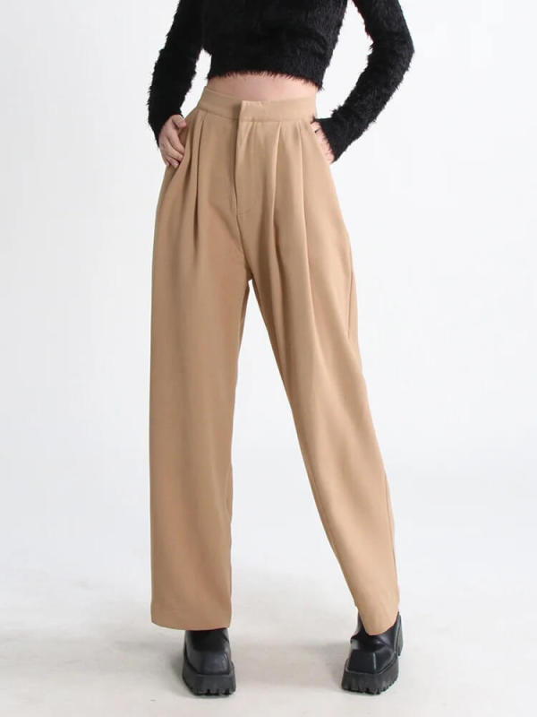 TWOTWINSTYLE  Autumn and Winter New Women's High Waist Slim Wide Leg Long Pants