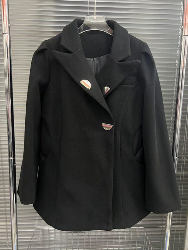 TWOTWINSTYLE  Loose Casual Coats For Women Notched Collar Long Sleeve  Coat Fahson Clothing