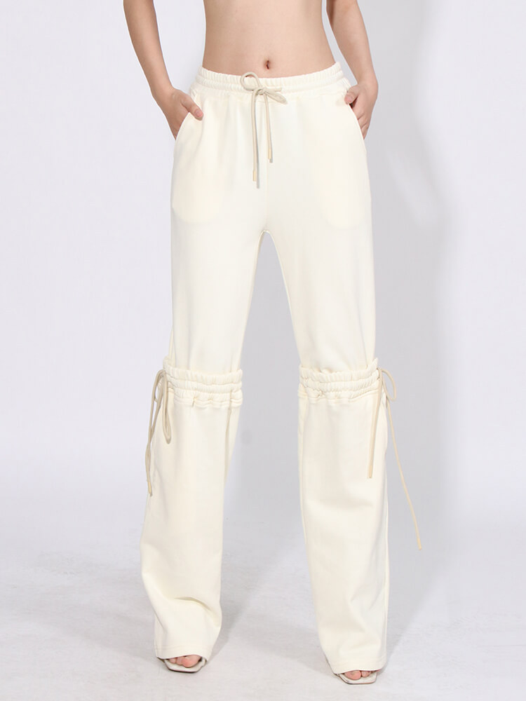 TWOTWINSTYLE  Mesh Chic Denim Pants For Women High Waist Spliced Pockets Streetwear Fashion Clothing