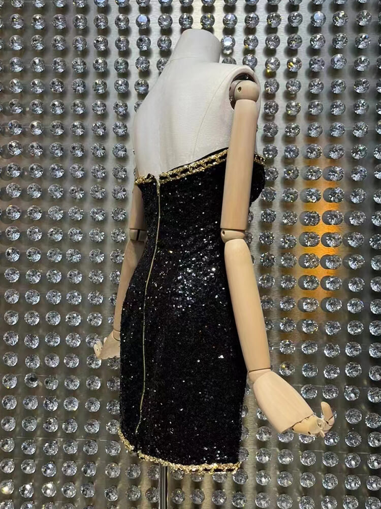 TWOTWINSTYLE  Slimming Mini Sexy Dresses For Women Strapless Sleeveless High Waist Bodycon Fashion Clothing