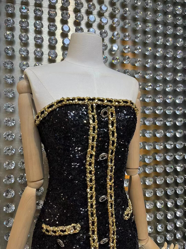 TWOTWINSTYLE  Slimming Mini Sexy Dresses For Women Strapless Sleeveless High Waist Bodycon Fashion Clothing