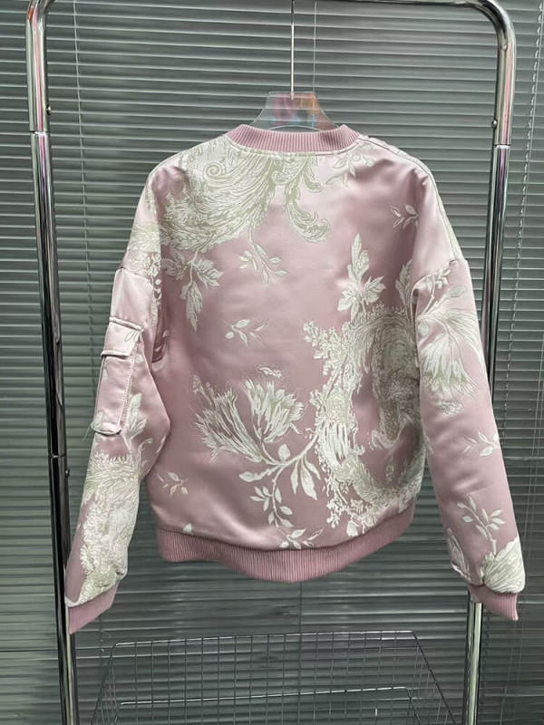 TWOTWINSTYLE Colorblock Printing Patchwork Pockets Casual Coats For Women Round Neck Long Sleeve Spliced Zipper Coat Female 2023