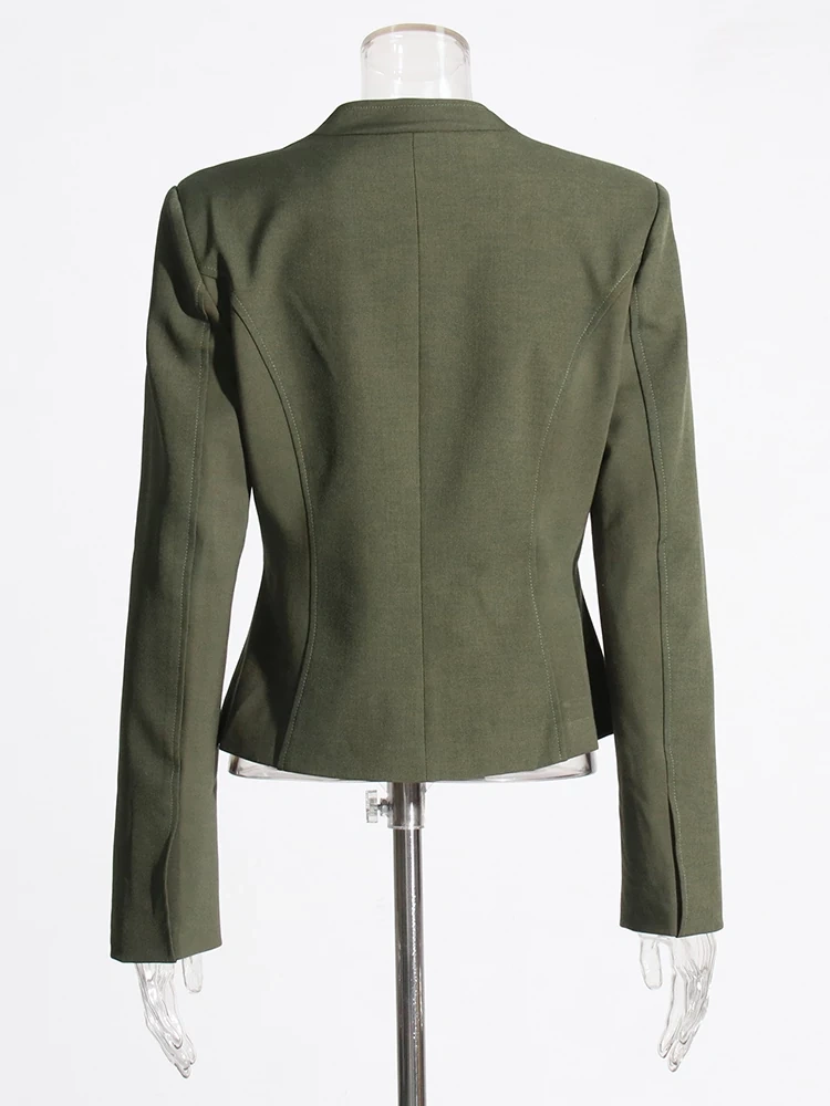 TWOTWINSTYLE Christmas Slimming Casual Coats For Women Square Collar Long Sleeve Fashion Clothing