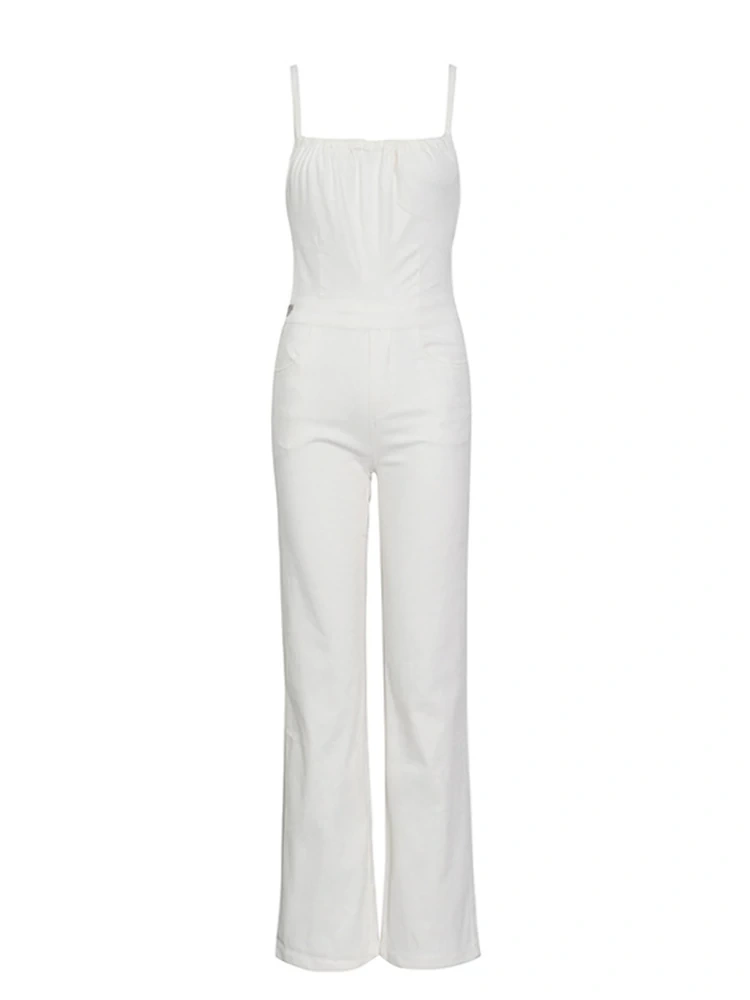 TWOTWINSTYLE Free Shipping Off Shoulder Solid Jumpsuits Female Square Collar Sleeveless Fashion Clothing
