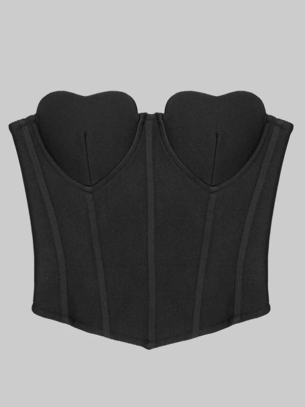 TWOTWINSTYLE Knitted Tank Top Strapless Sleeveless Zipper Sexy Vest