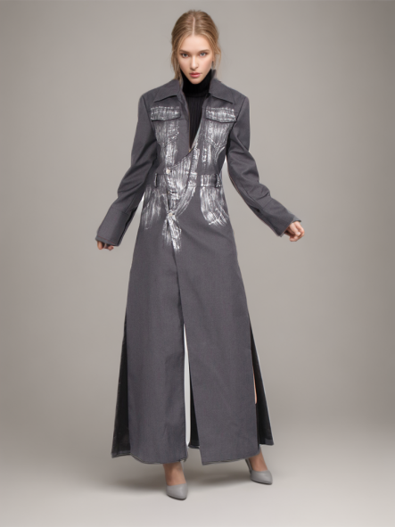 TWOTWINSTYLE   Spliced Sequined Blazers For Women Notched Collar Long Sleeve Fashion Clothing