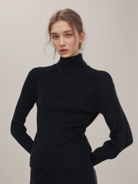 TWOTWINSTYLE Knit Sweaters For Women  Lantern Sleeve Slimming Fashion  Clothing Style New