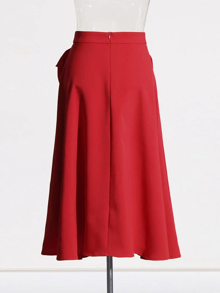 TWOTWINSTYLE New Appliques Elegant Women's Skirt  Spliced Folds Clothing