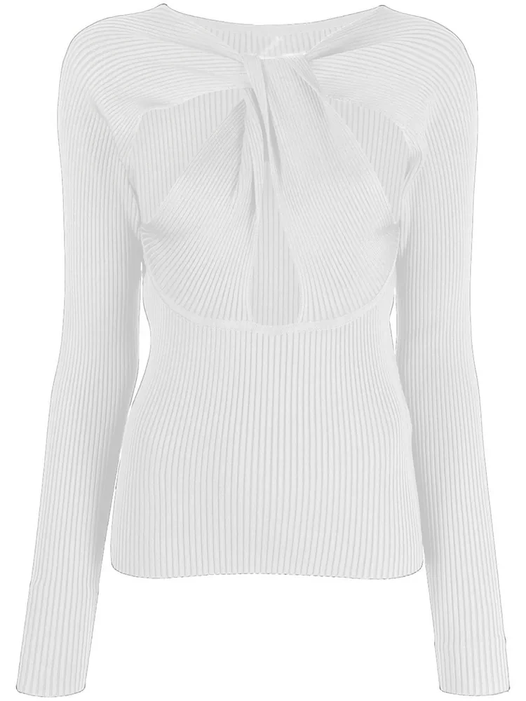 TWOTWINSTYLE Hollow Out Folds Knitting Minimalist