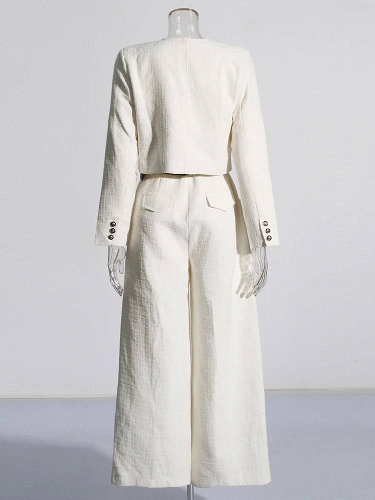 TWOTWINSTYLE Belt  Coat Jumpsuit Two-piece Set Women Clothing
