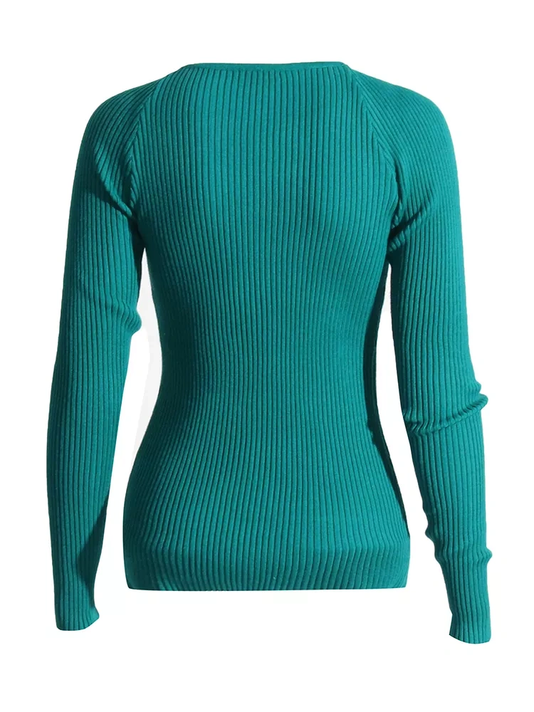 TWOTWINSTYLE Hollow Out Folds Knitting Minimalist