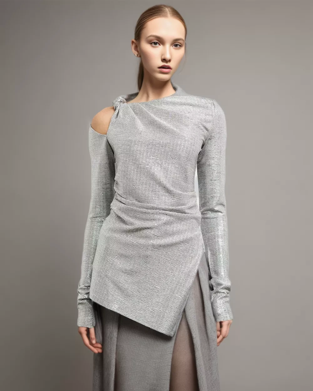 TWOTWINSTYLE Slimming Irregular Hem T Shirt
