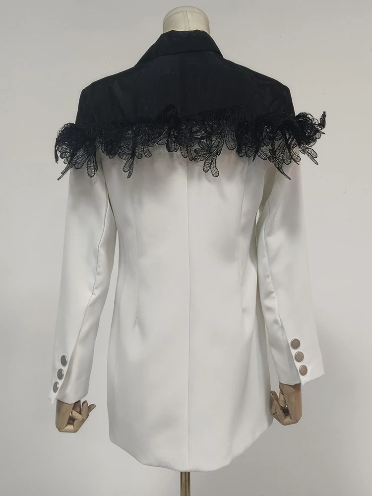 TWOTWINSTYLE New  Patchwork Double Breasted  Women Blazer