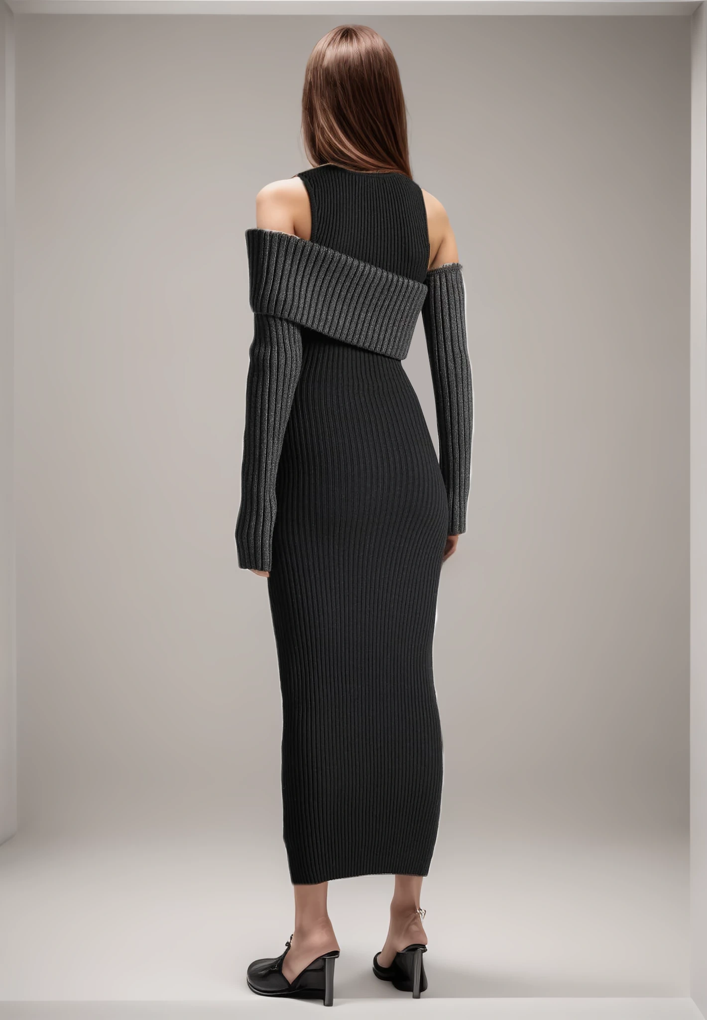 TWOTWINSTYLE Knitting Asymmetric Off Shoulders Bodycon Dresses