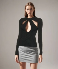 Hollow Out Folds Knitting Minimalist Sweaters