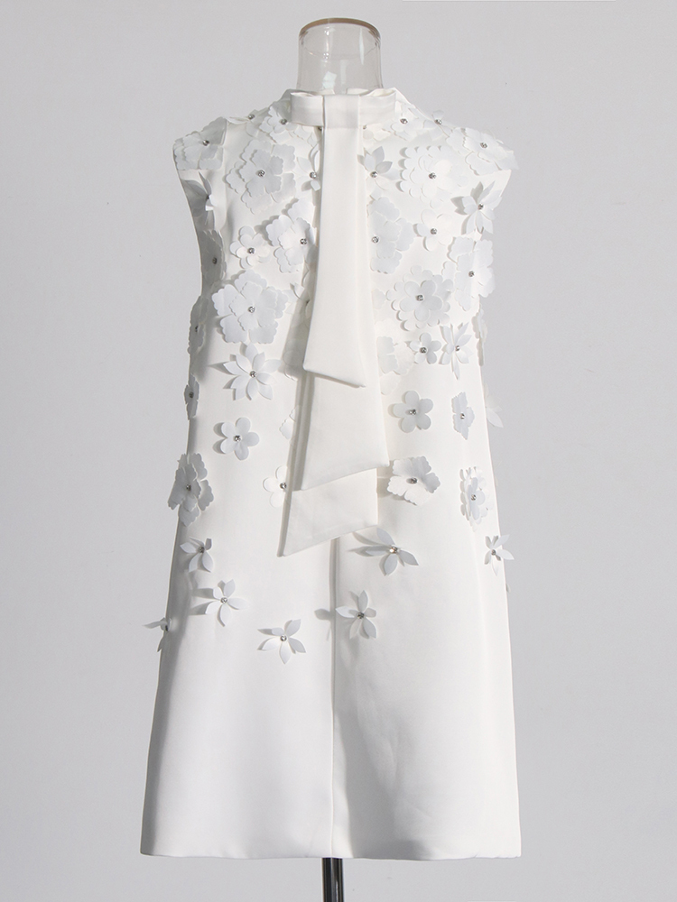 TWOTWINSTYLE New Patchwork  Appliques Elegant Sleeveless Women Dresses