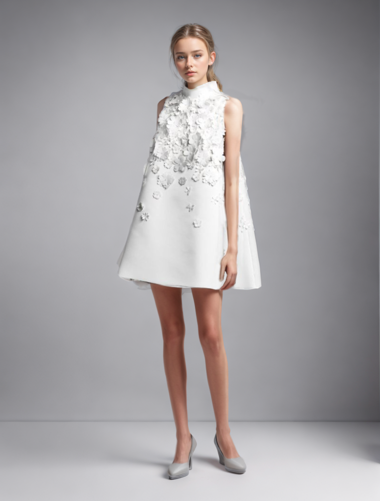 TWOTWINSTYLE New Patchwork  Appliques Elegant Sleeveless Women Dresses