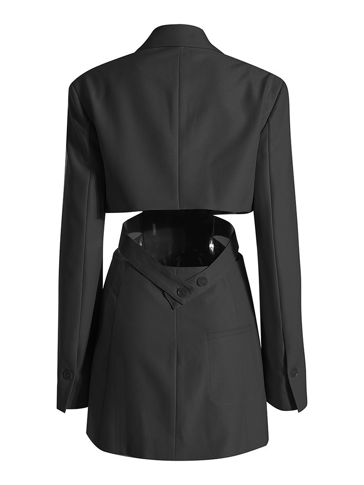 TWOTWINSTYLE Irregular Waist Hollow out Blazer