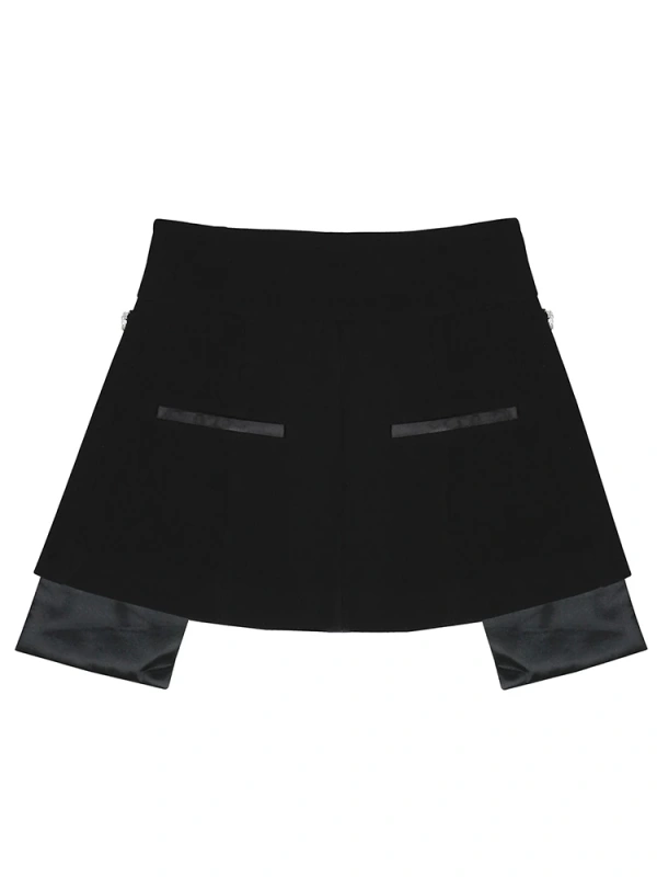 TWOTWINSTYLE  Designer  Belt Patchwork Diamonds Mini Skirt