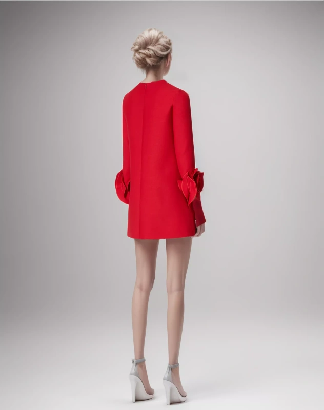 TWOTWINSTYLE New Christmas Spliced Appliques Mini Women's Dress  Round Neck Long Sleeve Clothing