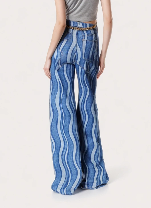 TWOTWINSTYLE Striped High Waist Wide Leg Women Pant