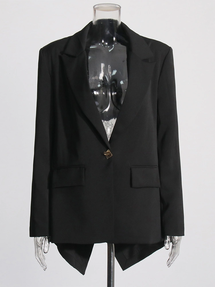 TWOTWINSTYLE Solid  Backless Split  Women Blazer
