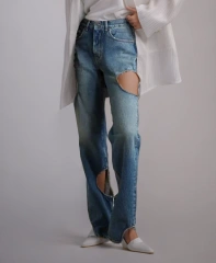 Hollow Out Straight leg Women Jeans