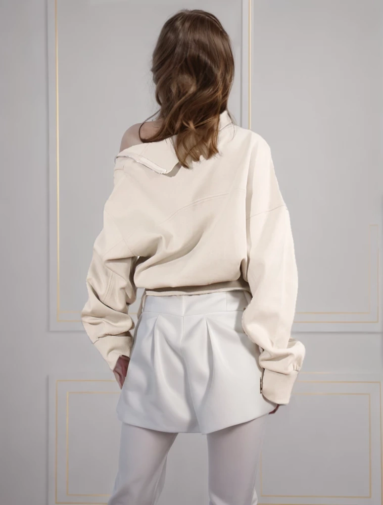 TWOTWINSTYLE Zippers Streetwear Sweatshirts Tuntleneck Pullover