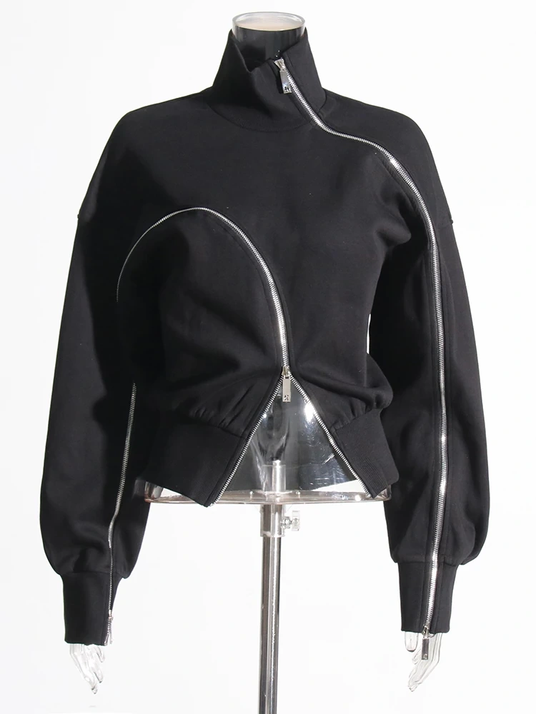 TWOTWINSTYLE Zippers Streetwear Sweatshirts Tuntleneck Pullover