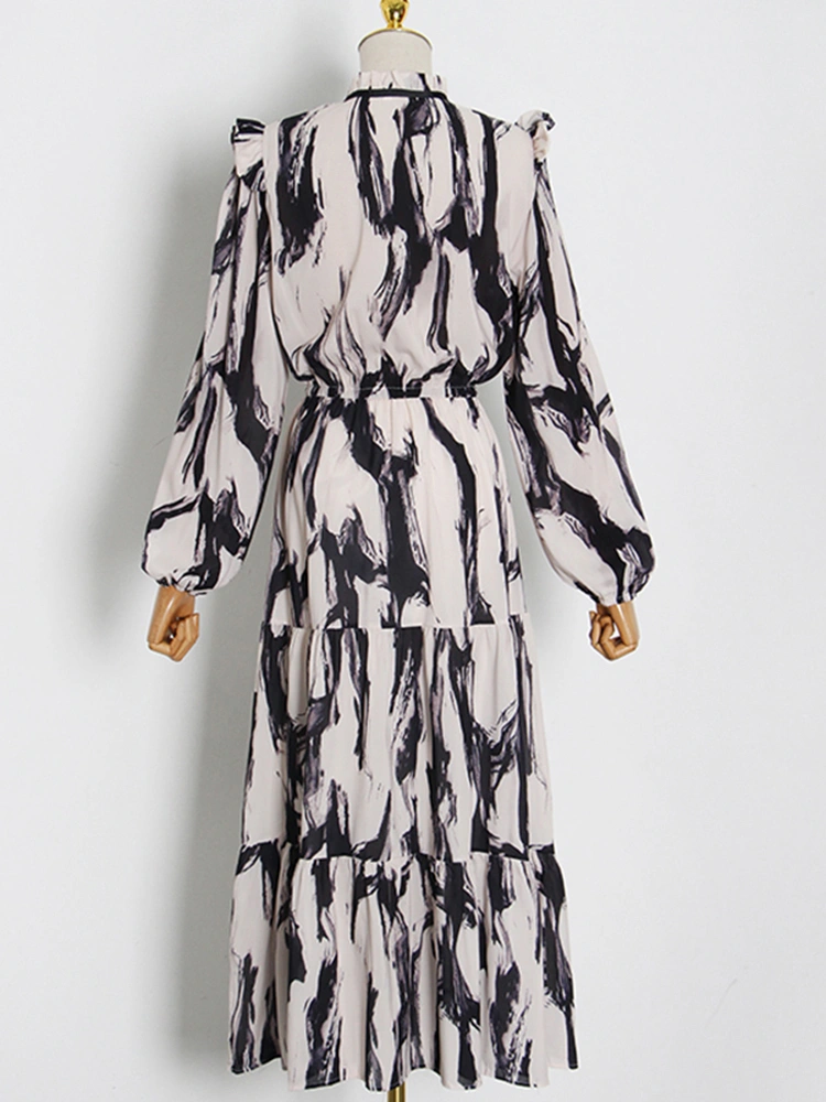 TWOTWINSTYLE Print Colorblock Women Maxi Dress