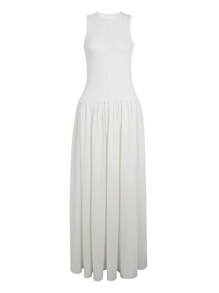 TWOTWINSTYLE Sleeveless Spliced Pocket Pullover Women Dress