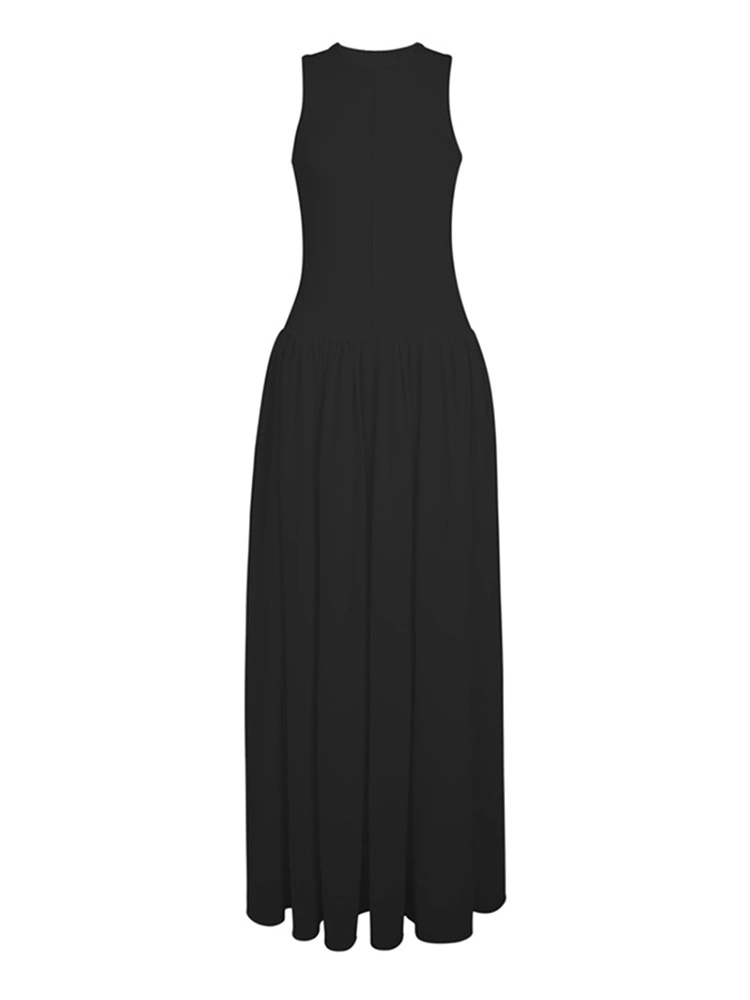 TWOTWINSTYLE Sleeveless Spliced Pocket Pullover Women Dress