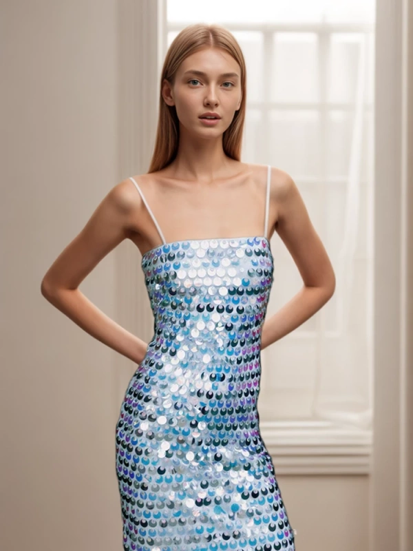 TWOTWINSTYLE New Sexy Sequin  Sling Dresses For Women