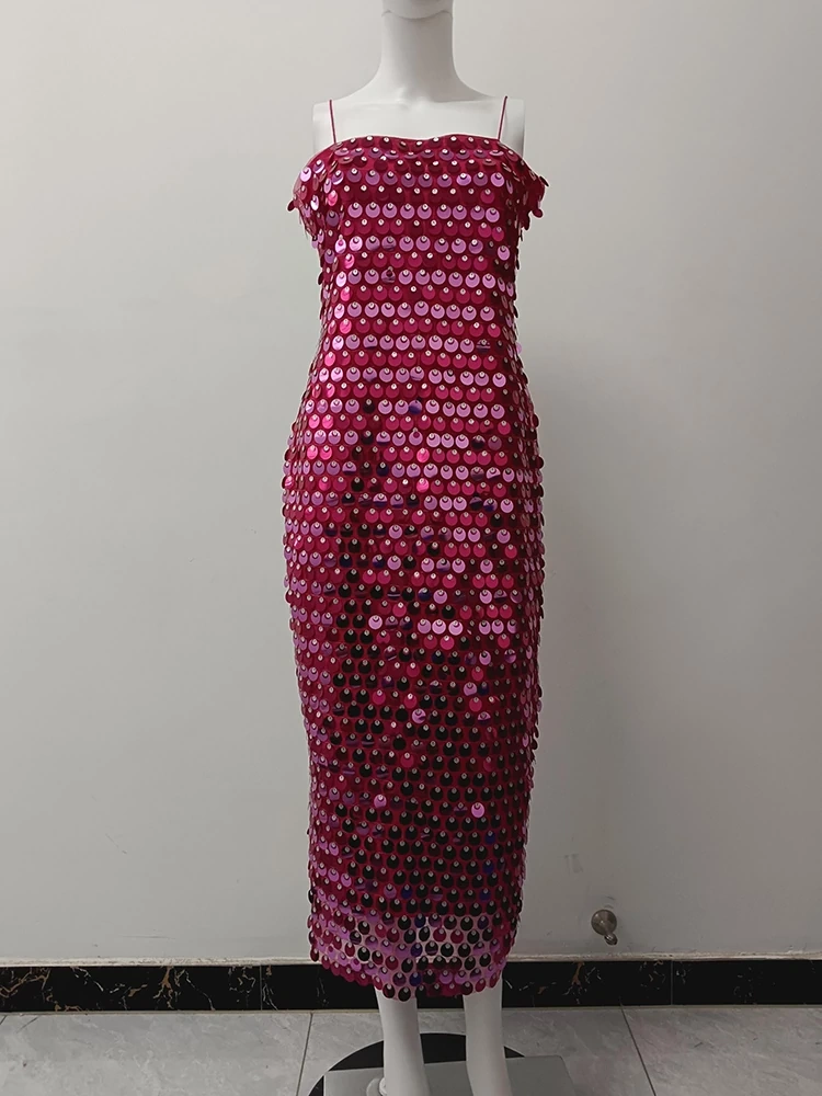 TWOTWINSTYLE New Sexy Sequin  Sling Dresses For Women