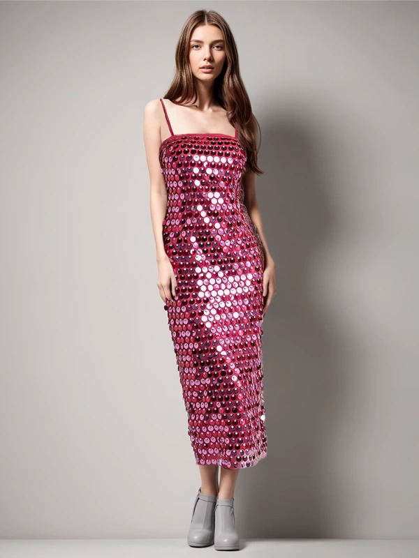 TWOTWINSTYLE New Sexy Sequin  Sling Dresses For Women