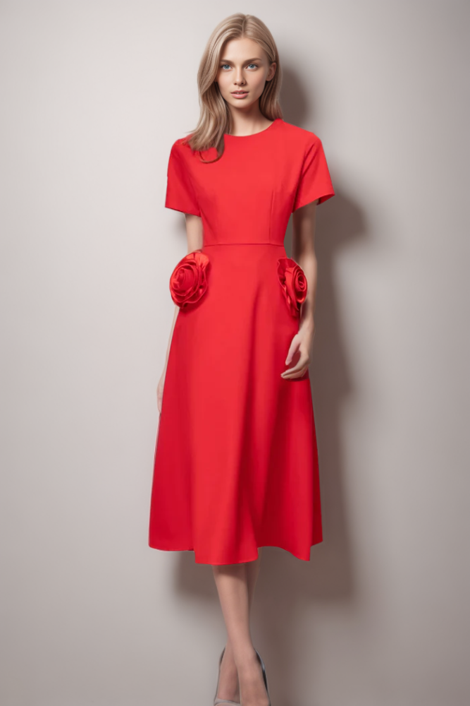TWOTWINSTYLE New  Appliques  A Line Short Sleeve Women Dresses