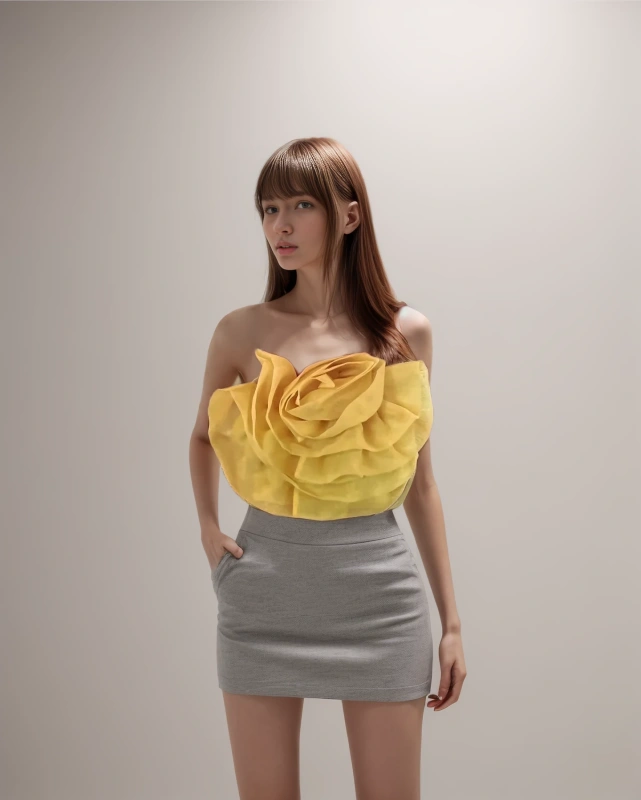 TWOTWINSTYLE New Transparent mesh Flower  Shirt Women Tops
