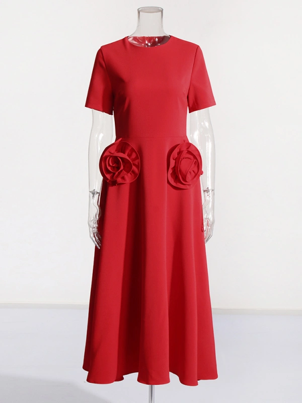 TWOTWINSTYLE New  Appliques  A Line Short Sleeve Women Dresses