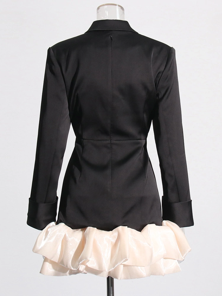 TWOTWINSTYLE Patchwork Diamonds Elegant Spliced Mini  Dresses