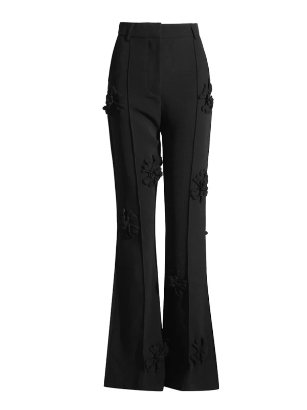 TWOTWINSTYLE  Wide Leg Trouser Minimalist  High Waist Patchwork Appliques