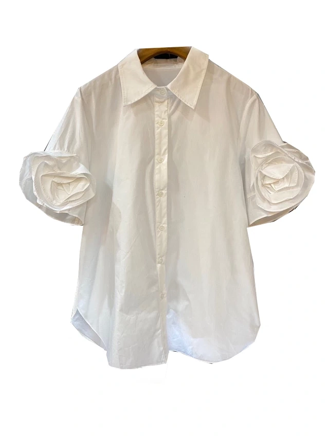 TWOTWINSTYLE New Appliques Lapel Long SLeeve Spliced Single Breasted Women Shirts