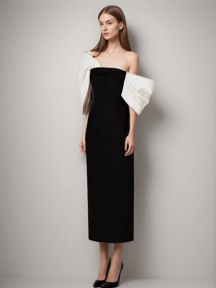 TWOTWINSTYLE Big Bow Backless Formal Women Dresses