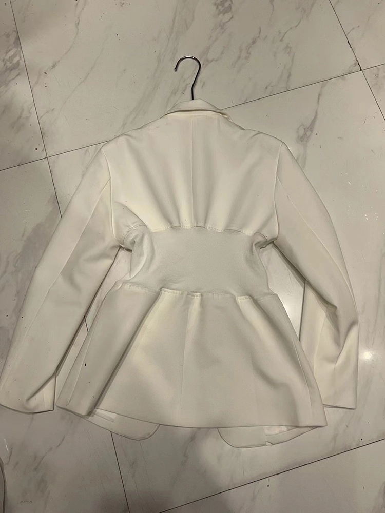 TWOTWINSTYLE New  Bow Design Hollow  Out  Bomber Jacket Women Blazer