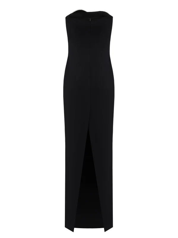 TWOTWINSTYLE  New Bandage Diamonds Chain Backless Women Party Dress