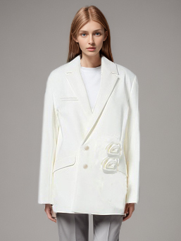 TWOTWINSTYLE New Minimalist Design Flower Loose Casual Women Blazers