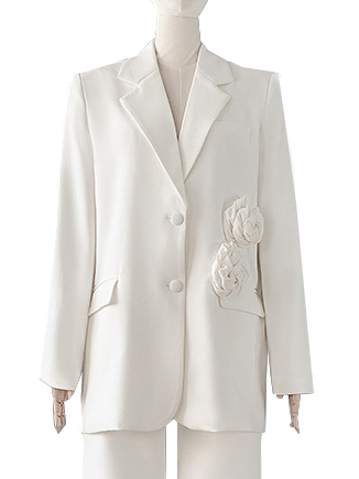 TWOTWINSTYLE New Minimalist Design Flower Loose Casual Women Blazers