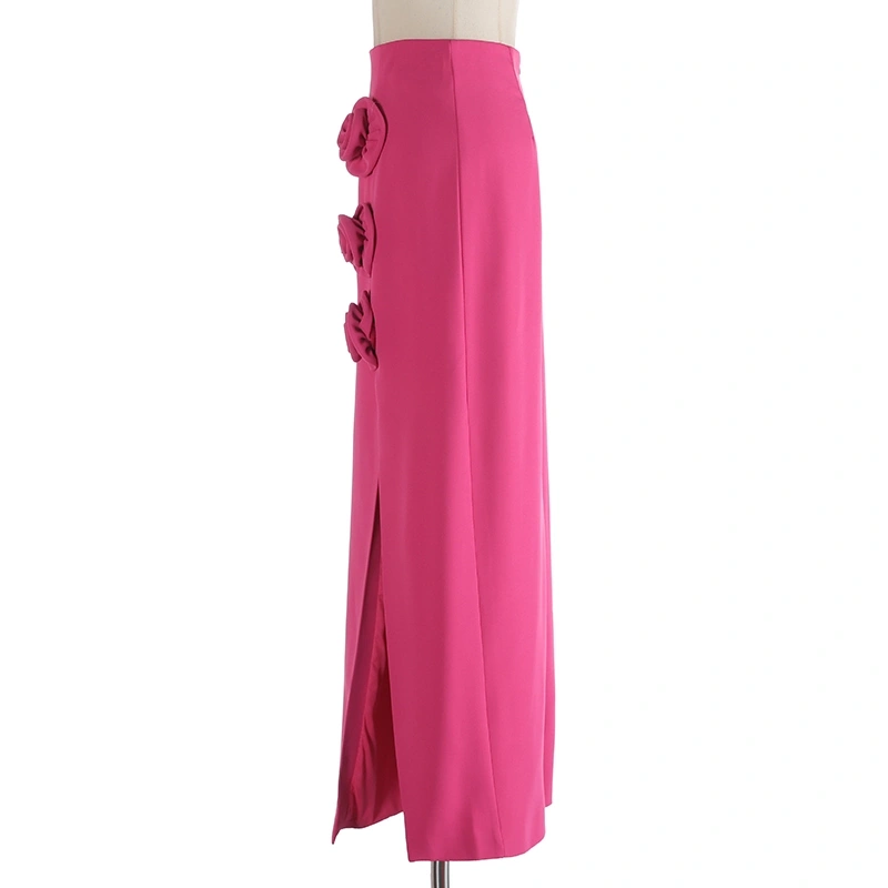 TWOTWINSTYLE New Three Dimensional Flower  High Split Buttocks Women Skirt